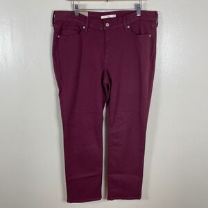 Levi's Women's 16W M Classic Straight Mid Rise Jeans Burgundy 236480063 NWT